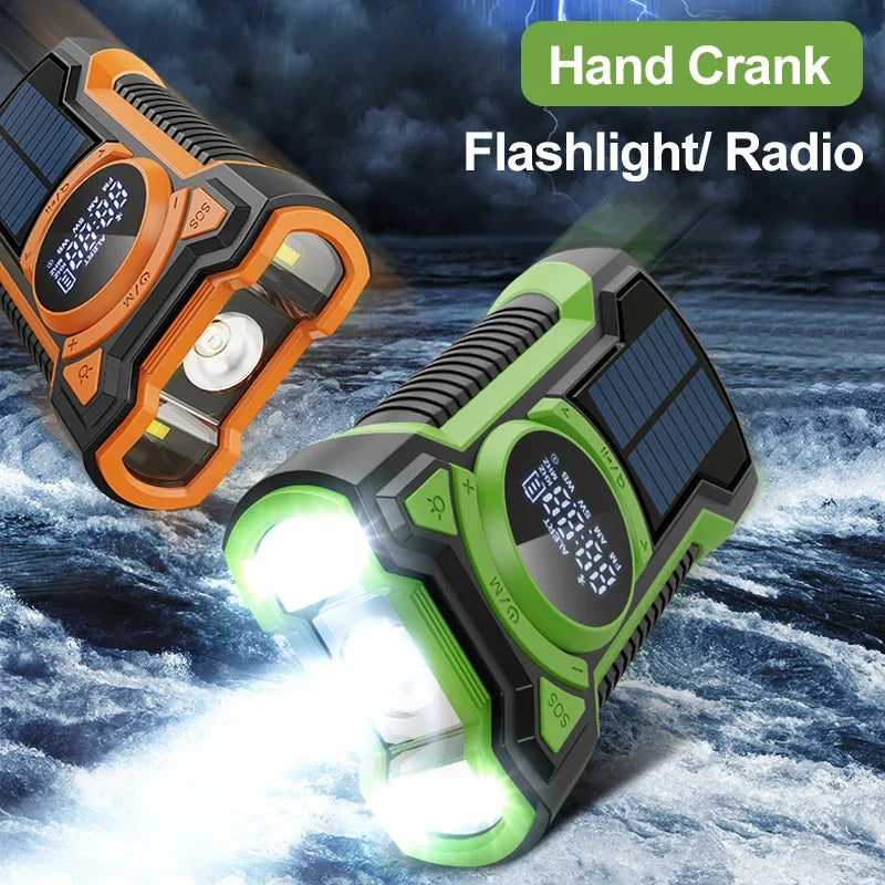 All-in-One 8000mAh Solar Crank Radio: Charge, Listen, Survive