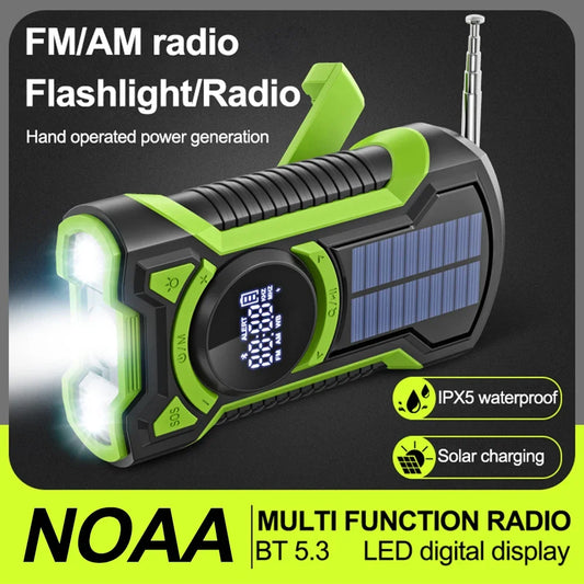 All-in-One 8000mAh Solar Crank Radio: Charge, Listen, Survive